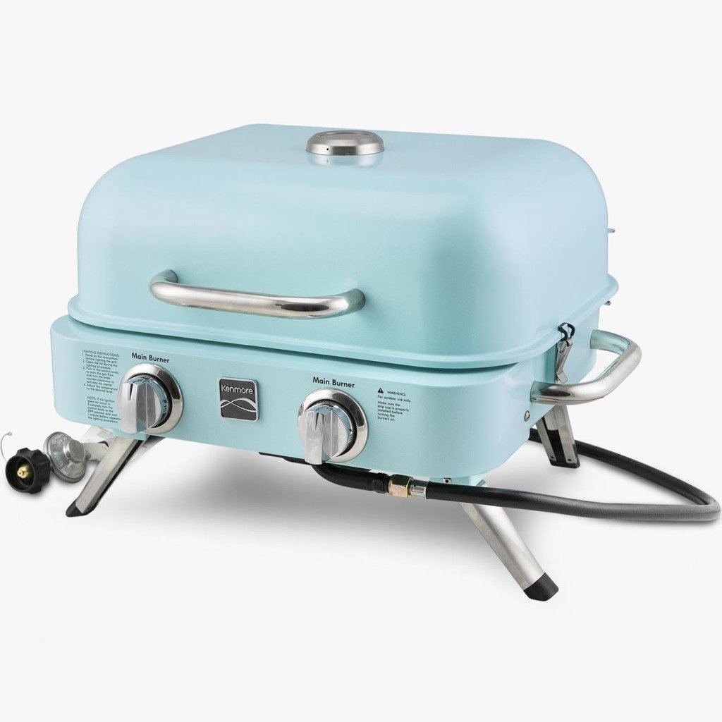 Kenmore KT-R40003-TQ Gazlı 2 Ocaklı Masa Üstü Barbekü - Turkuaz