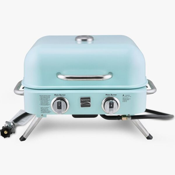 Kenmore KT-R40003-TQ Gazlı 2 Ocaklı Masa Üstü Barbekü - Turkuaz