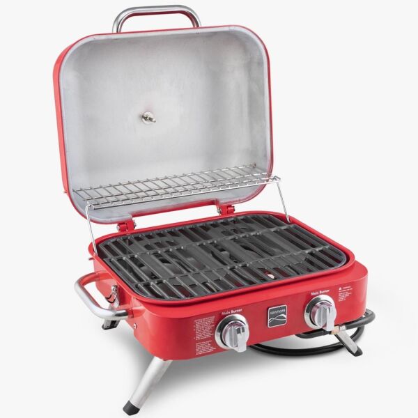 Kenmore KT-R40003-RD Gazlı 2 Ocaklı Masa Üstü Barbekü - Kırmızı