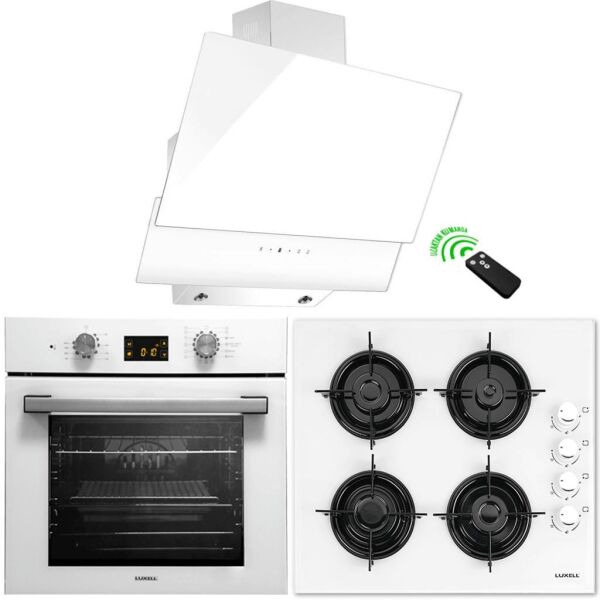 Luxell Opall 15 Program Dokunmatik Dijital Turbo Beyaz Cam Ankastre Set