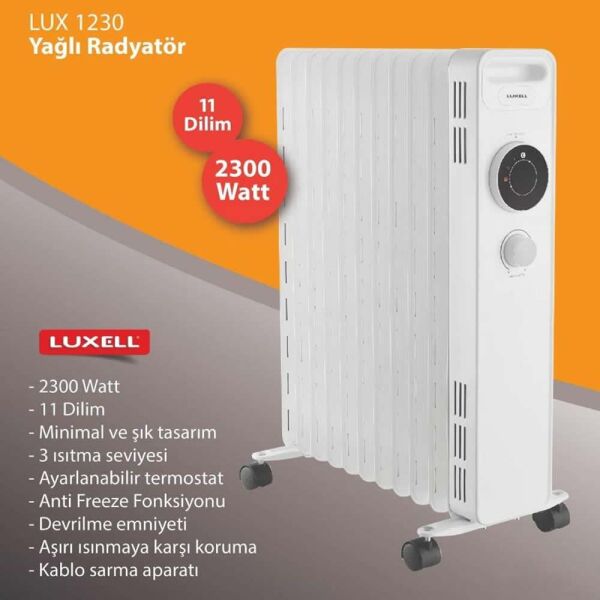 Luxell LUX-1230 11 Dilim 2300 Watt Yağlı Radyatör - Beyaz