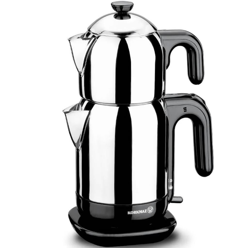 Korkmaz A369 Demtez 1600 W Paslanmaz Çelik Çay Makinesi - Inox/Siyah