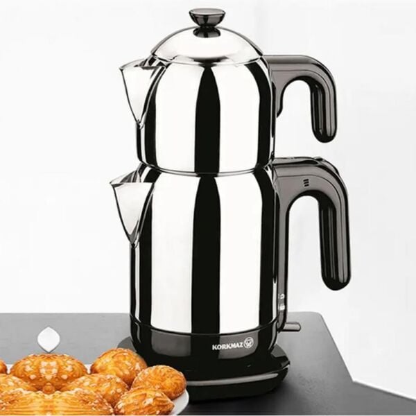 Korkmaz A369 Demtez 1600 W Paslanmaz Çelik Çay Makinesi - Inox/Siyah