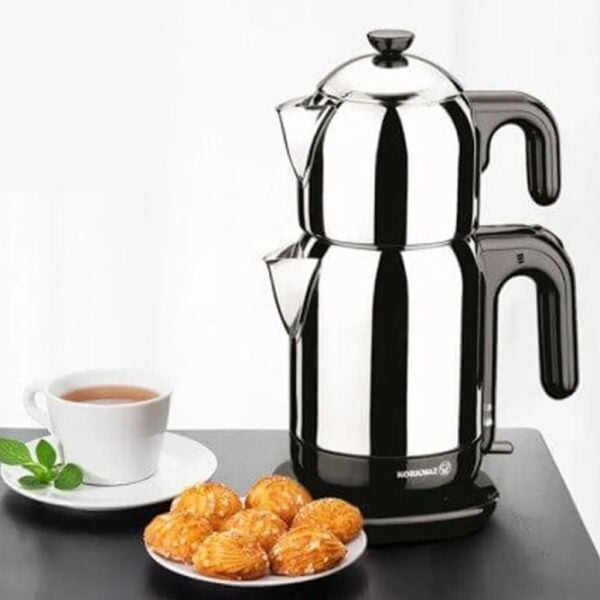 Korkmaz A369 Demtez 1600 W Paslanmaz Çelik Çay Makinesi - Inox/Siyah