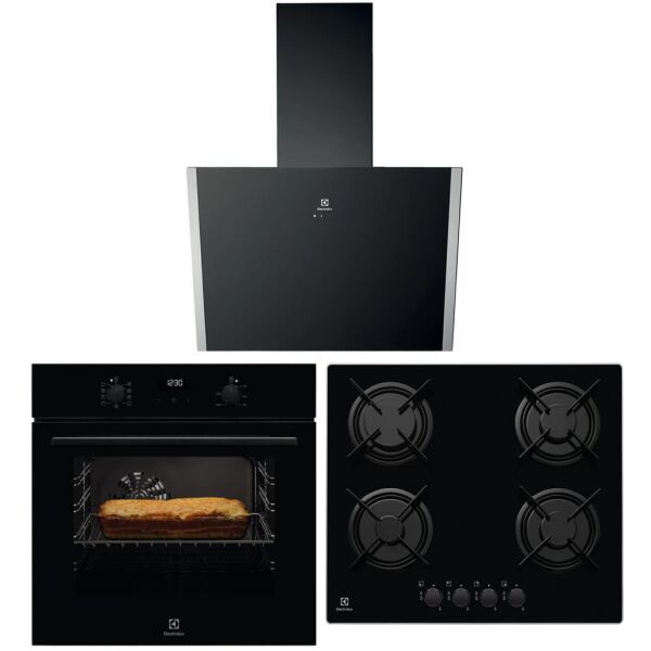 Electrolux Siyah Cam, Dijital, Turbo Ankastre Set