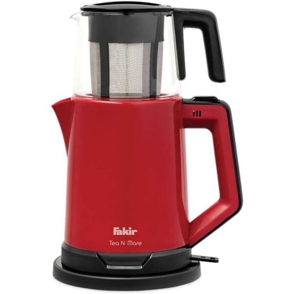 Fakir Tea N More Cam Demlikli Çay Makinesi (Kırmızı)