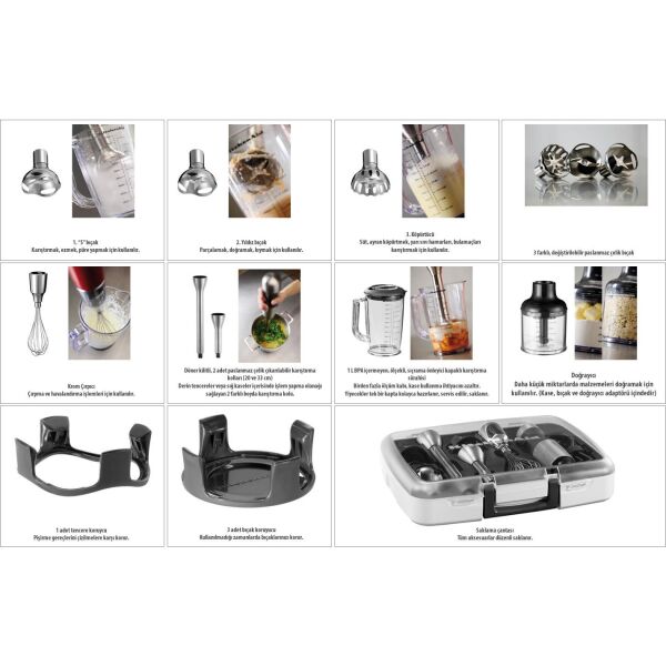 KitchenAid 5KHB2571EOB Onyx Black 5 Hızlı El Blender Seti - Siyah