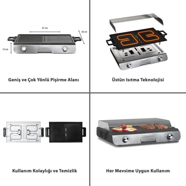 Dexart DT-06 PerfectSear Table BBQ Elektrikli Izgara