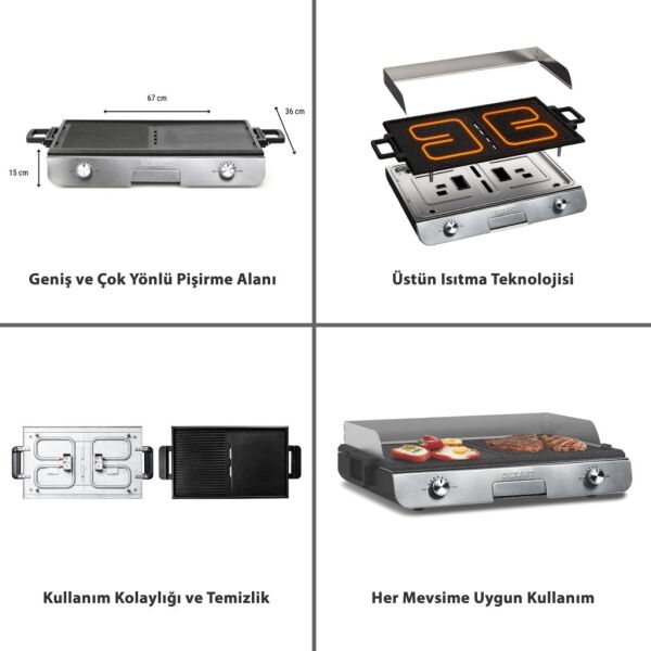 Dexart DT-06 PerfectSear Table BBQ Elektrikli Izgara