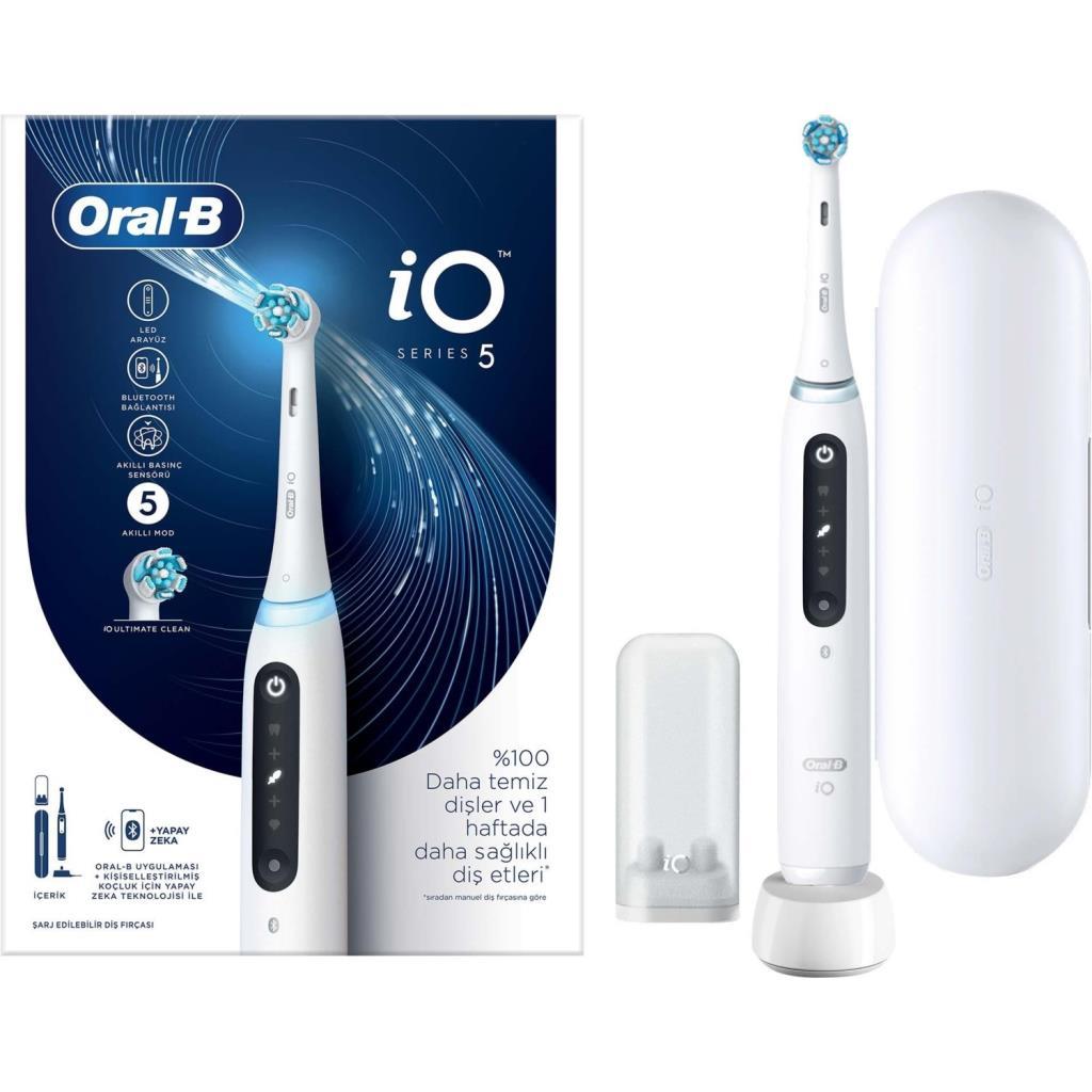 Oral-B iO™ 5 Serisi Yapay Zeka Şarjlı Diş Fırçası - Beyaz