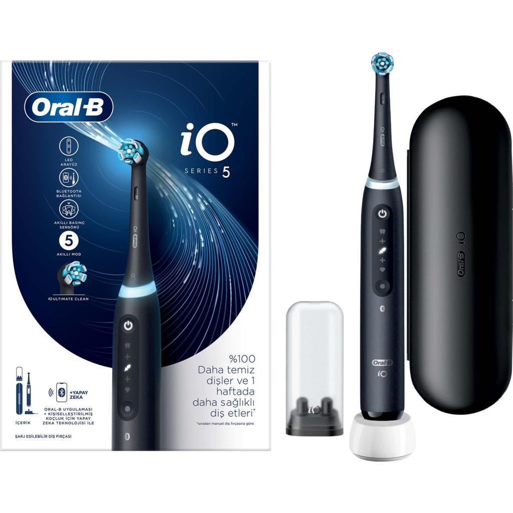 Oral-B iO™ 5 Serisi Yapay Zeka Şarjlı Diş Fırçası - Siyah