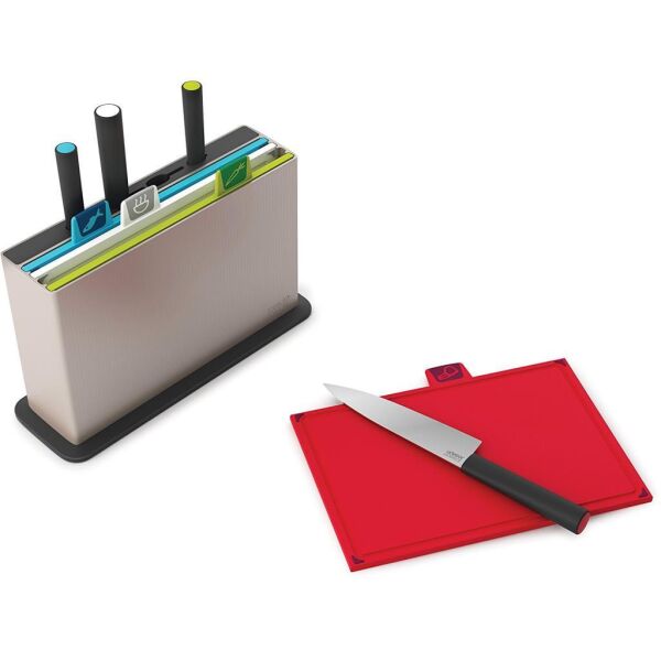 Joseph Joseph 60096 Index Bıçaklı Kesme Tahtası Seti - Gümüş