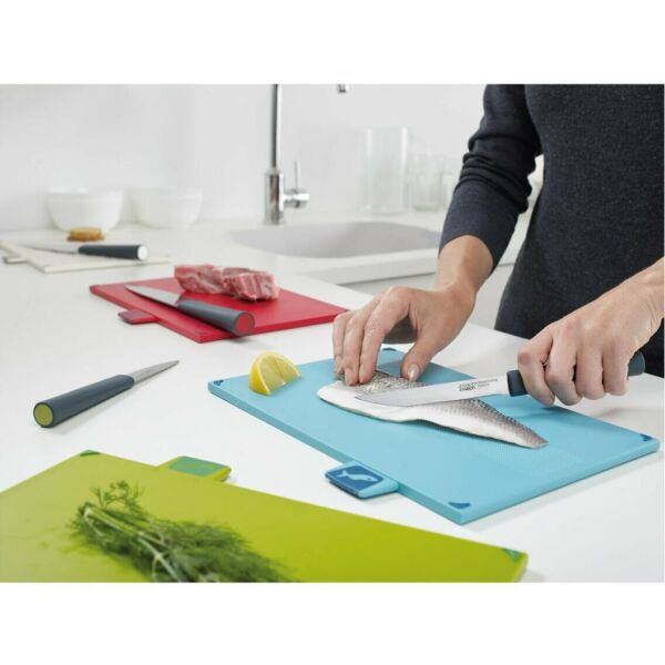 Joseph Joseph 60096 Index Bıçaklı Kesme Tahtası Seti - Gümüş