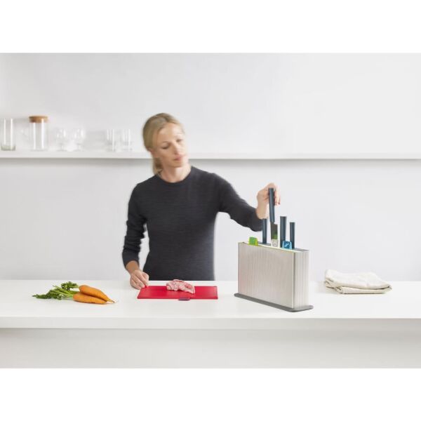 Joseph Joseph 60096 Index Bıçaklı Kesme Tahtası Seti - Gümüş