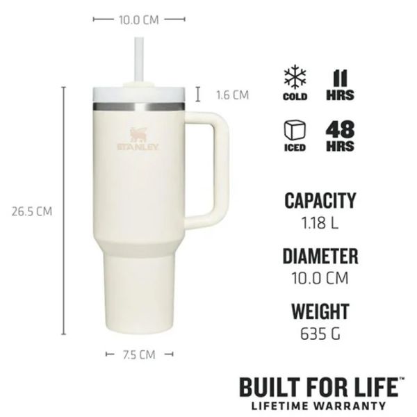Stanley 10-10824-453 Quencher 1.18 Litre Pipetli Çelik Termos - Krem