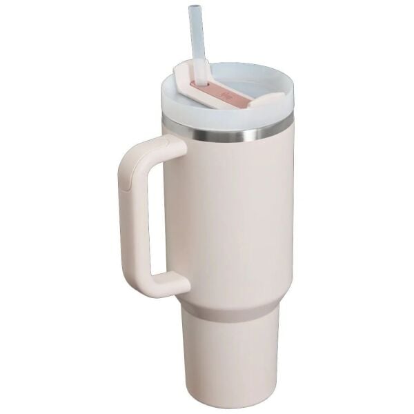 Stanley 10-13230-023 Quencher 1.18 Litre Pipetli Çelik Termos - Açık Pembe
