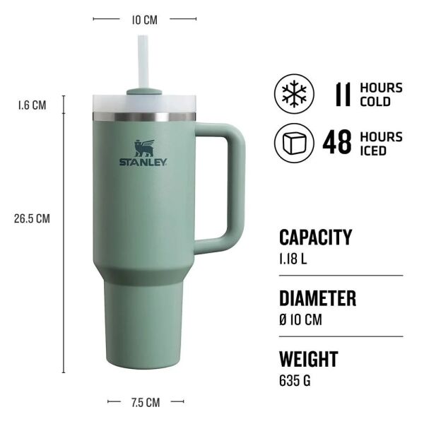 Stanley 10-10824-400 Quencher 1.18 Litre Pipetli Çelik Termos - Yeşil