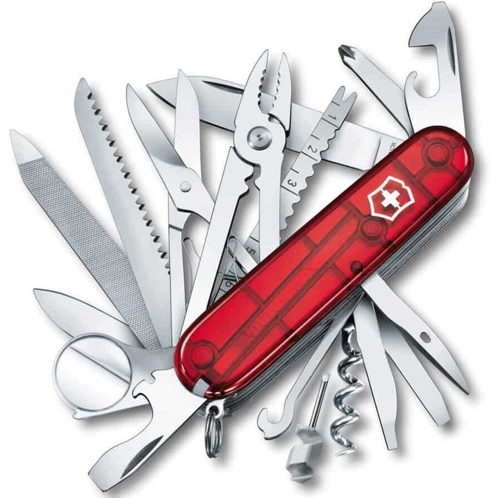 Victorinox 1.6795.T Swiss Champ 33 Fonksiyon İsviçre Çakısı - Şeffaf Kırmızı