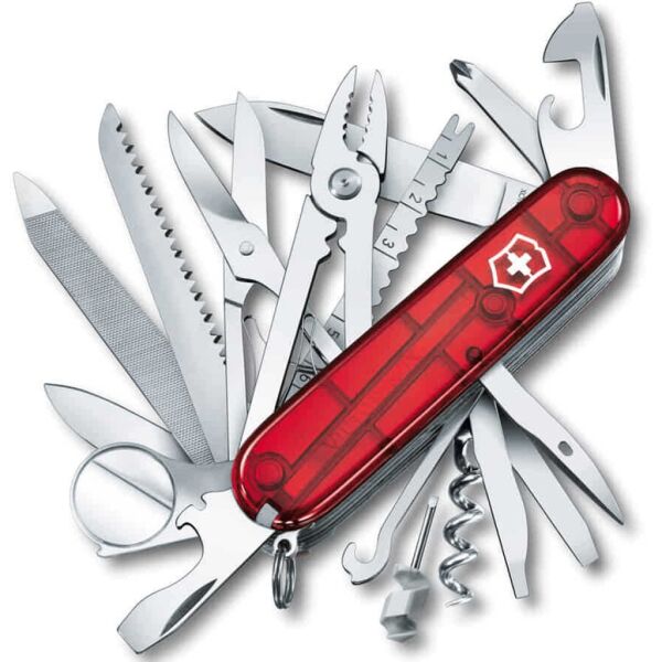Victorinox 1.6795.T Swiss Champ 33 Fonksiyon İsviçre Çakısı - Şeffaf Kırmızı