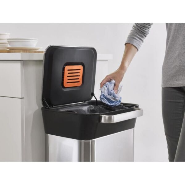 Joseph Joseph 30037 Titan 20 Litre Kompaktörlü Paslanmaz Çelik Çöp Kovası