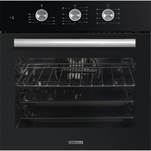 Luxell Safir Plus 8+1 Program Turbo Ankastre Siyah Cam Set