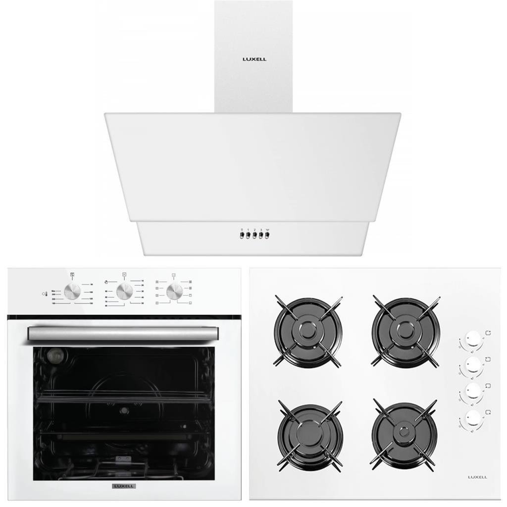 Luxell Safir Plus 8+1 Program Turbo Ankastre Beyaz Cam Set