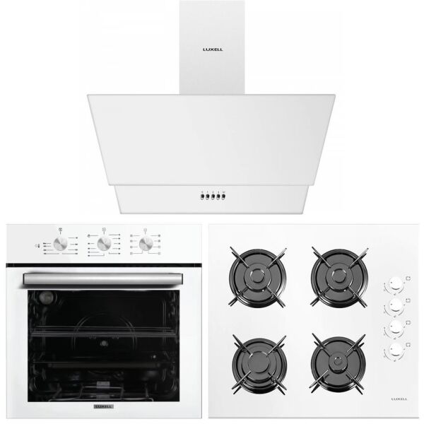 Luxell Safir Plus 8+1 Program Turbo Ankastre Beyaz Cam Set