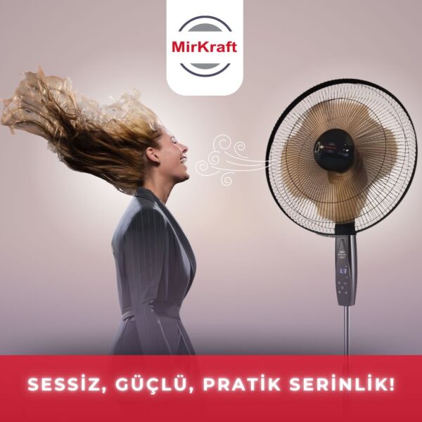 MirKraft FS-K5018 18'' DC Motor 5 Metal Kanatlı Uzaktan Kumandalı Ayaklı Vantilatör