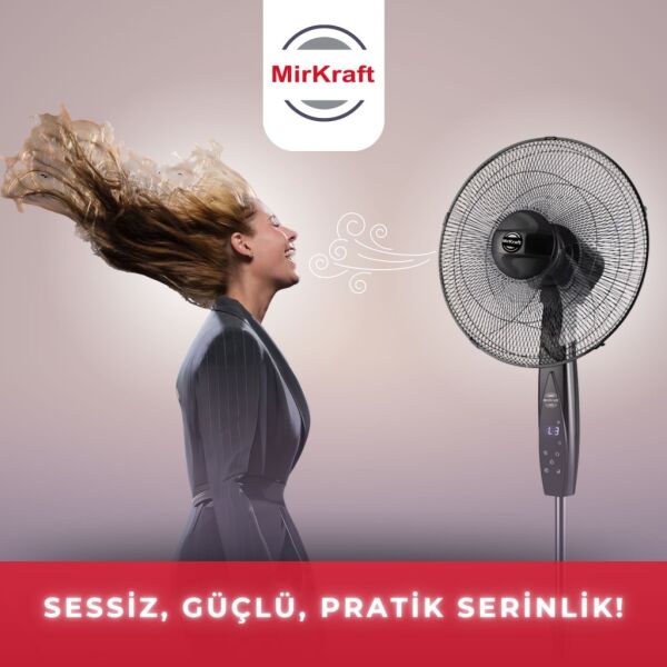 MirKraft FS-K40BR 16'' DC Motor 5 Kanatlı Uzaktan Kumandalı Ayaklı Vantilatör