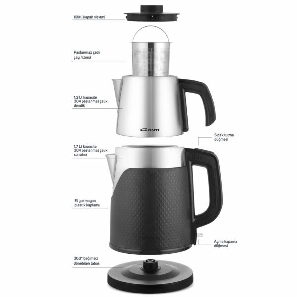 Conti CTM-130 Dempro Paslanmaz Çelik Çay Makinesi - İnox