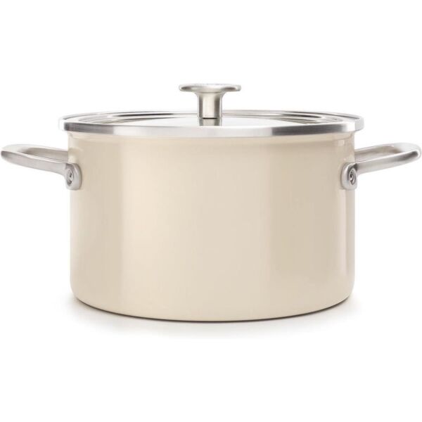 KitchenAid Artisan CC003266-001 Çelik Tencere Almond Cream - 20 Cm.