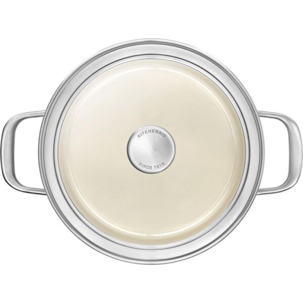 KitchenAid Artisan CC003266-001 Çelik Tencere Almond Cream - 20 Cm.