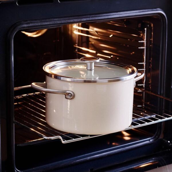 KitchenAid Artisan CC003266-001 Çelik Tencere Almond Cream - 20 Cm.