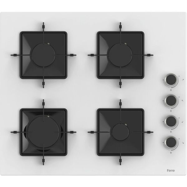 Ferre FlowArt QBL62CB-SS206-D087 7 Prog. Mekanik Turbo Ankastre Set - Beyaz