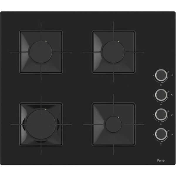 Ferre FlowArt QBL63CS-SS205-D077 7 Prog. Dijital Turbo Ankastre Set - Siyah