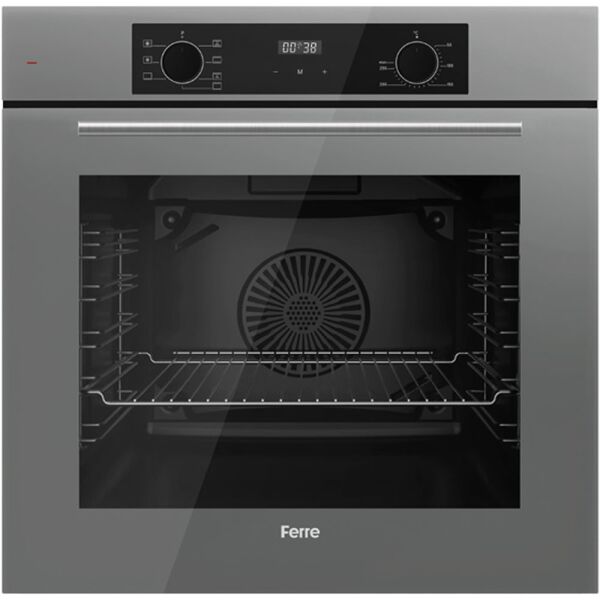 Ferre FlowArt QBL63CPR - SS208 - D079 7 Prog. Dijital Turbo Ankastre Set - Gri