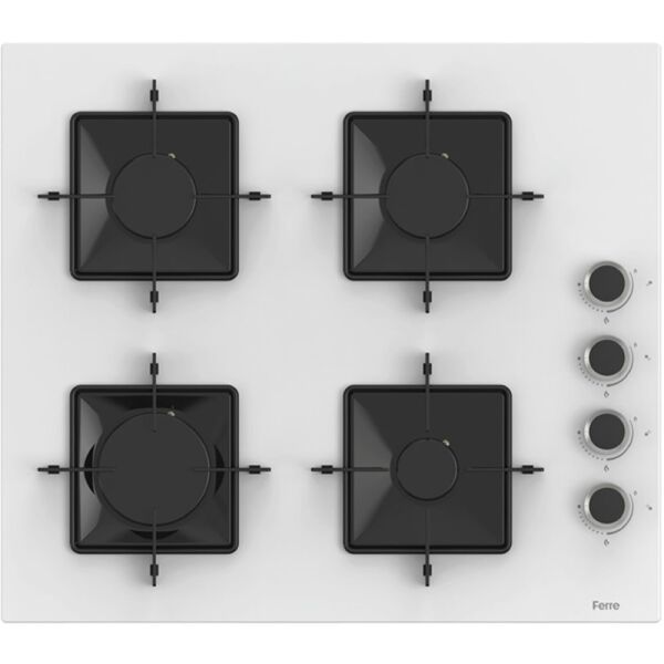 Ferre FlowArt QBL63CB-SS206-D078 7 Prog. Dijital Turbo Ankastre Set - Beyaz