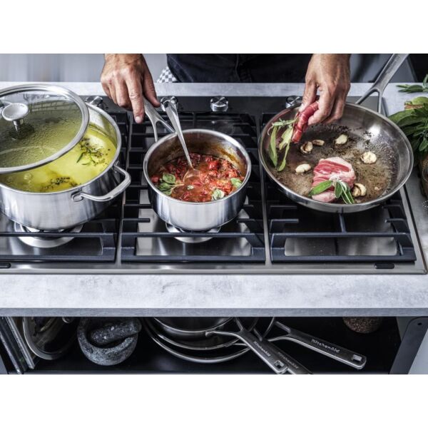 KitchenAid Artisan CC003251-001 3-Kat Paslanmaz Çelik Kapaklı Pişirme Tavası - 24 Cm.