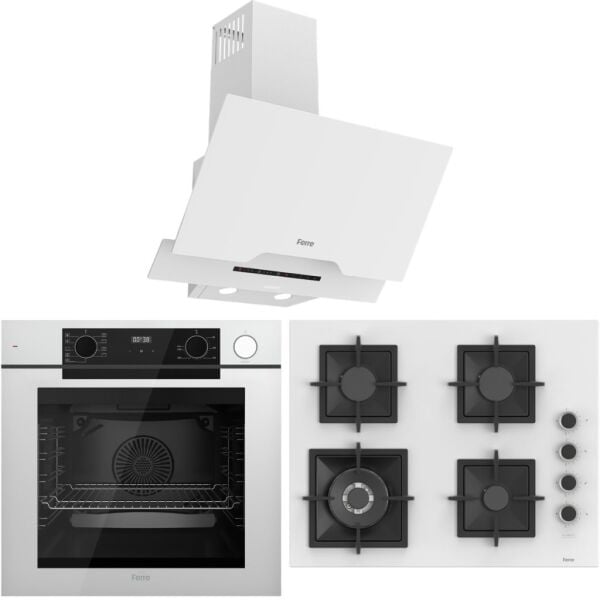 Ferre FryArt Artline Steam QEP64CB - SC406-WFA - D064-SA 9 Prog. Dijital Turbo Ank. Set - Beyaz