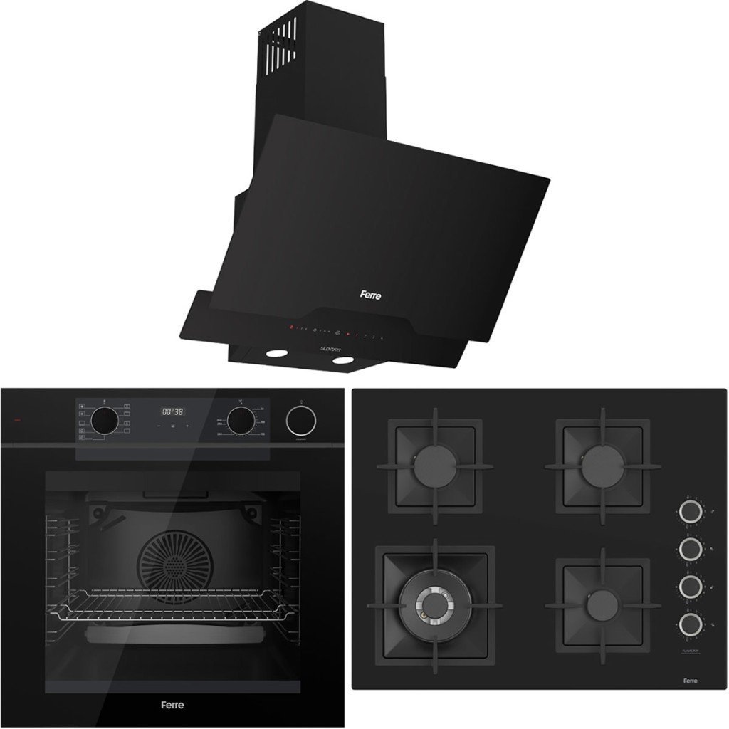 Ferre FryArt Artline Steam QEP64CS - SC405-WFA - D063-SA 9 Prog. Dijital Turbo Ank. Set - Siyah