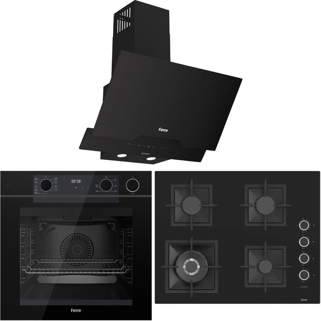 Ferre FryArt Artline Steam QEP64CS - SC405-WFA - D063-SA 9 Prog. Dijital Turbo Ank. Set - Siyah