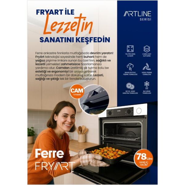 Ferre FryArt Artline Steam QEP64CS - SC405-WFA - D063-SA 9 Prog. Dijital Turbo Ank. Set - Siyah