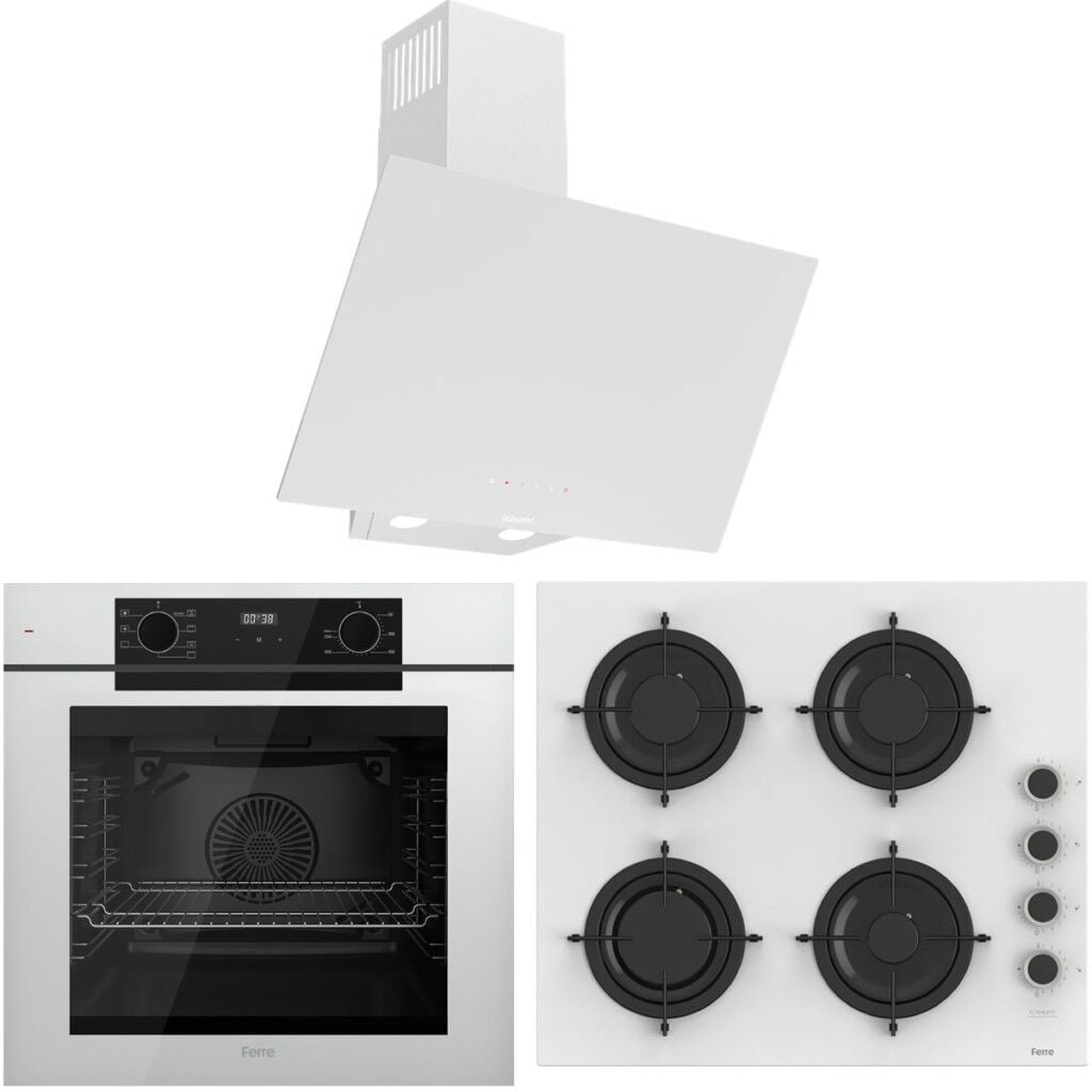 Ferre FryArt Artline QEP63CB - CS206-FA - D078-SA 7 Prog. Dijital Turbo Ank. Set - Beyaz