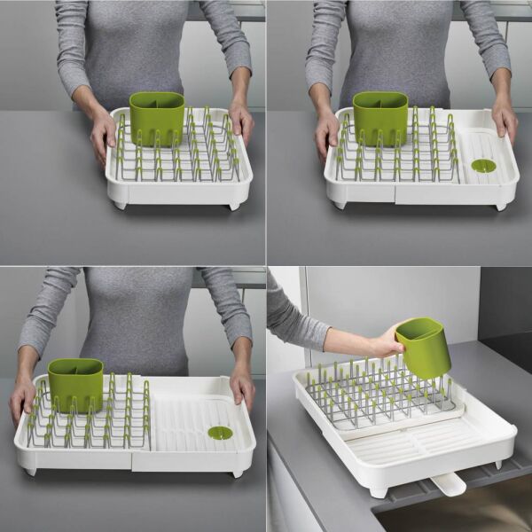 Joseph Joseph 85071 Extend Genişletilebilir Bulaşıklık -Beyaz/Yeşil