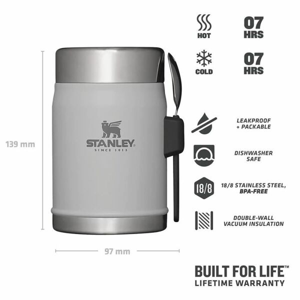 Stanley 10-09382-083 Klasik Kaşıklı 0,40 Litre Çelik Yemek Termosu - Beyaz