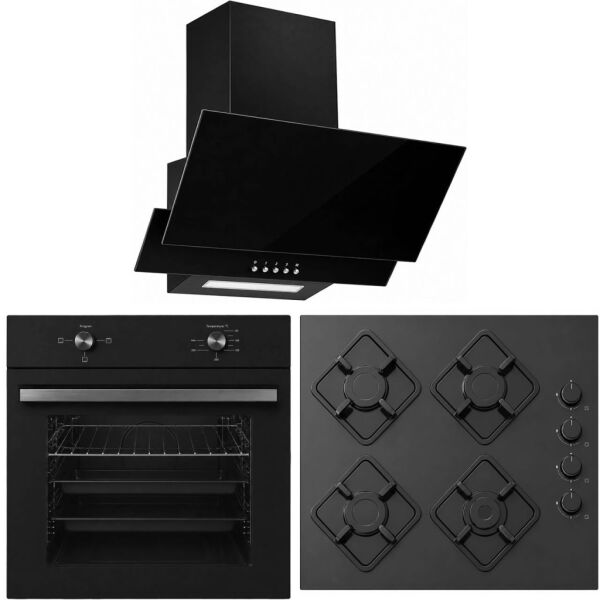 Alveus 4 Program Siyah Ankastre Cam Set