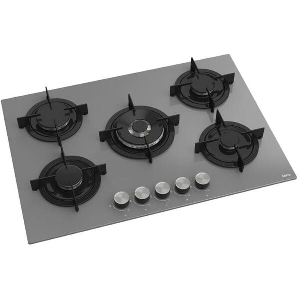 Ferre RS038 75 Cm. 5 Gözlü Woklu Ankastre Cam Ocak - Gri