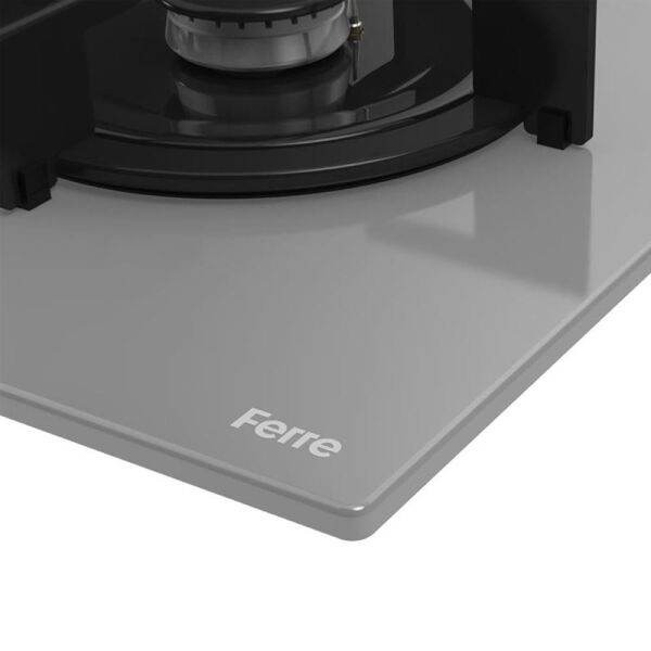 Ferre RS038 75 Cm. 5 Gözlü Woklu Ankastre Cam Ocak - Gri