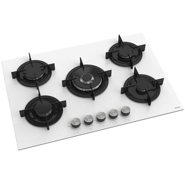 Ferre RS036 75 Cm. 5 Gözlü Woklu Ankastre Cam Ocak - Beyaz