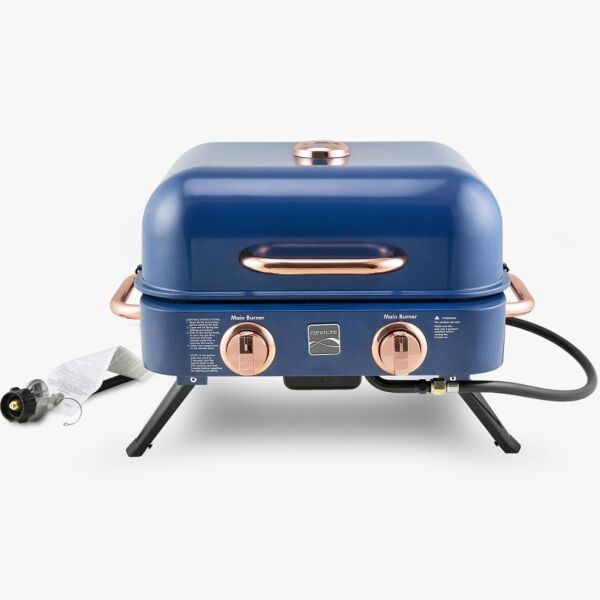 Kenmore KT-R40003-NC Gazlı 2 Ocaklı Masa Üstü Barbekü - Mavi